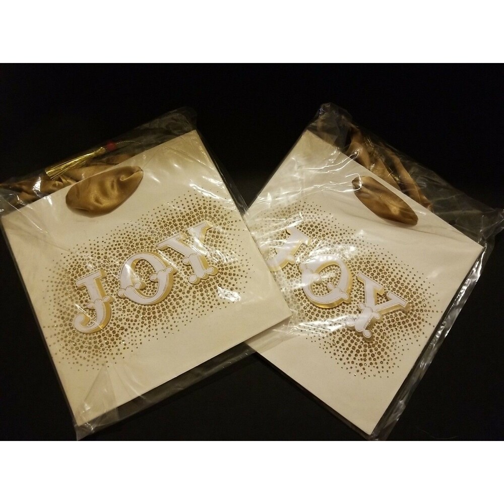 2 Hallmark Signature Medium Holiday Gift Bag (Joy)
